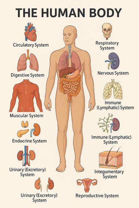 Illustration of the human body and its anatomical structures