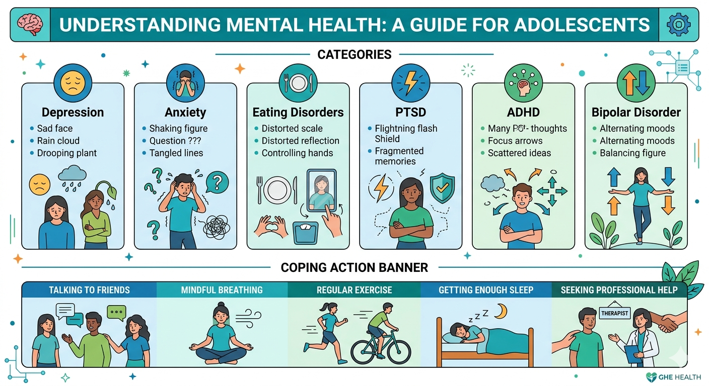Mental health conditions and healthy coping actions
